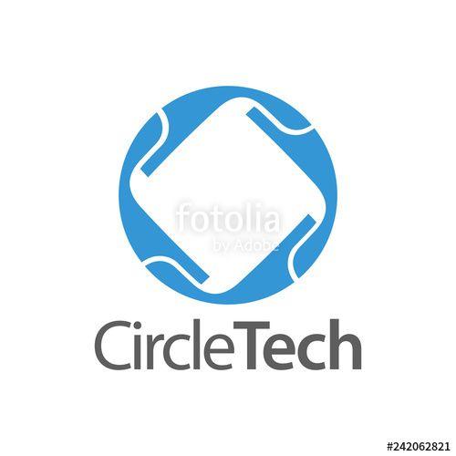 Inside in a Square Logo - Circle technology with square inside logo concept design template ...