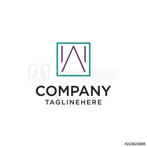 Inside in a Square Logo - Minimalist W Logo Inside Square Shape Vector - Buy this stock vector ...