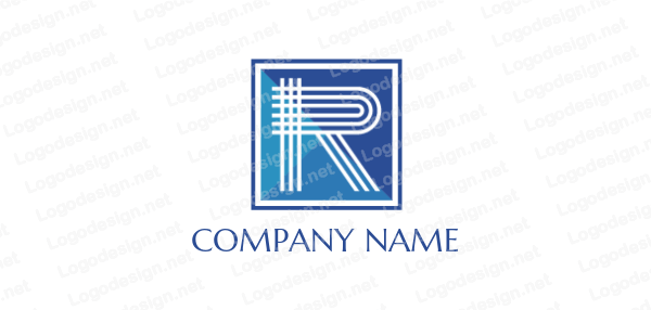 Inside in a Square Logo - Letter R made of line and inside the square | Logo Template by ...