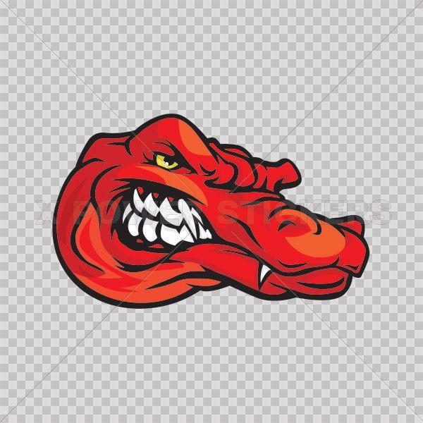 Red Gator Logo - Sticker Decals Red Gator Alligator Tablet Laptop Durable Sports Car
