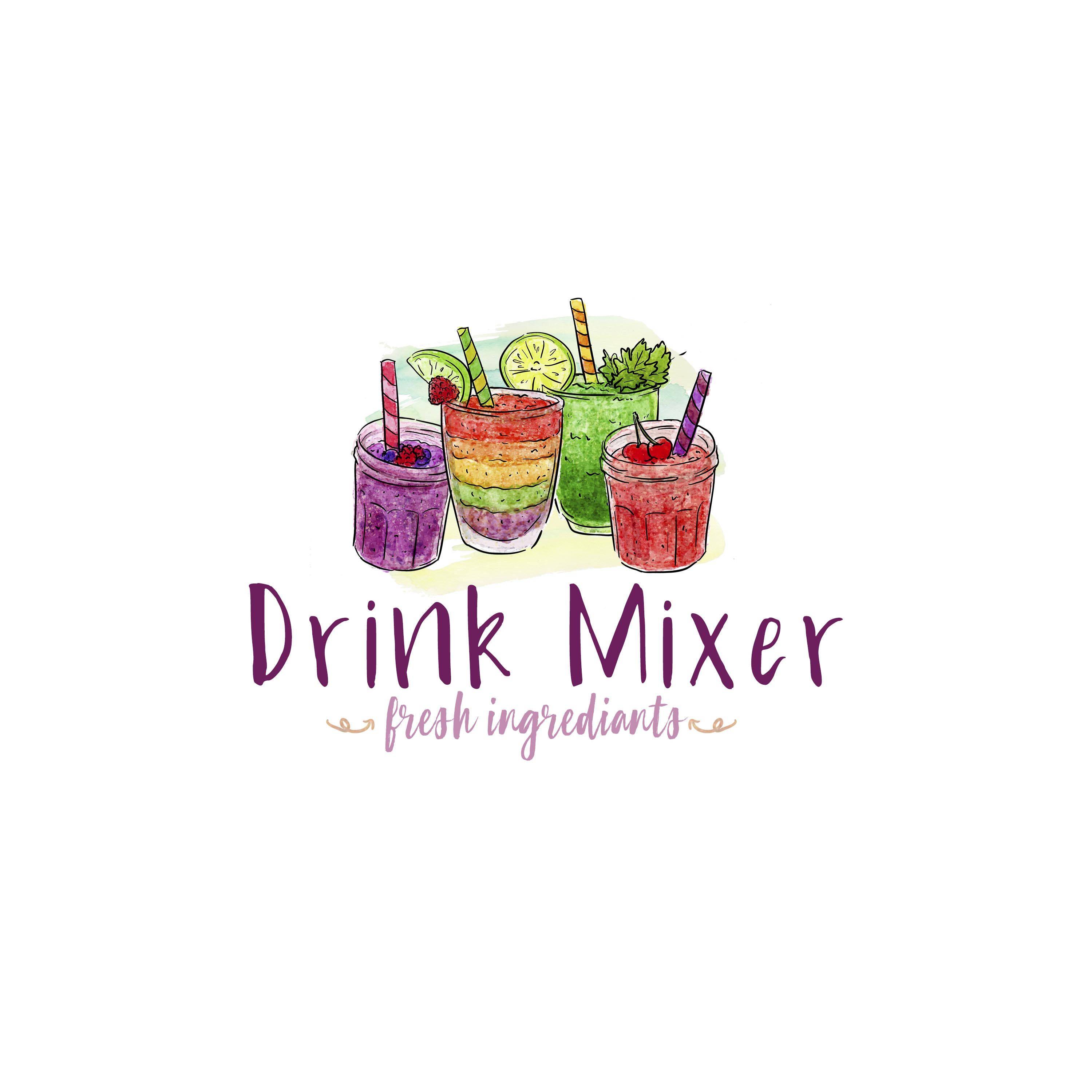 Rustic Facebook Logo - Logo-DRINK MIXER-Boutique Logo, Premade Logo, Rustic Logo, Boho ...