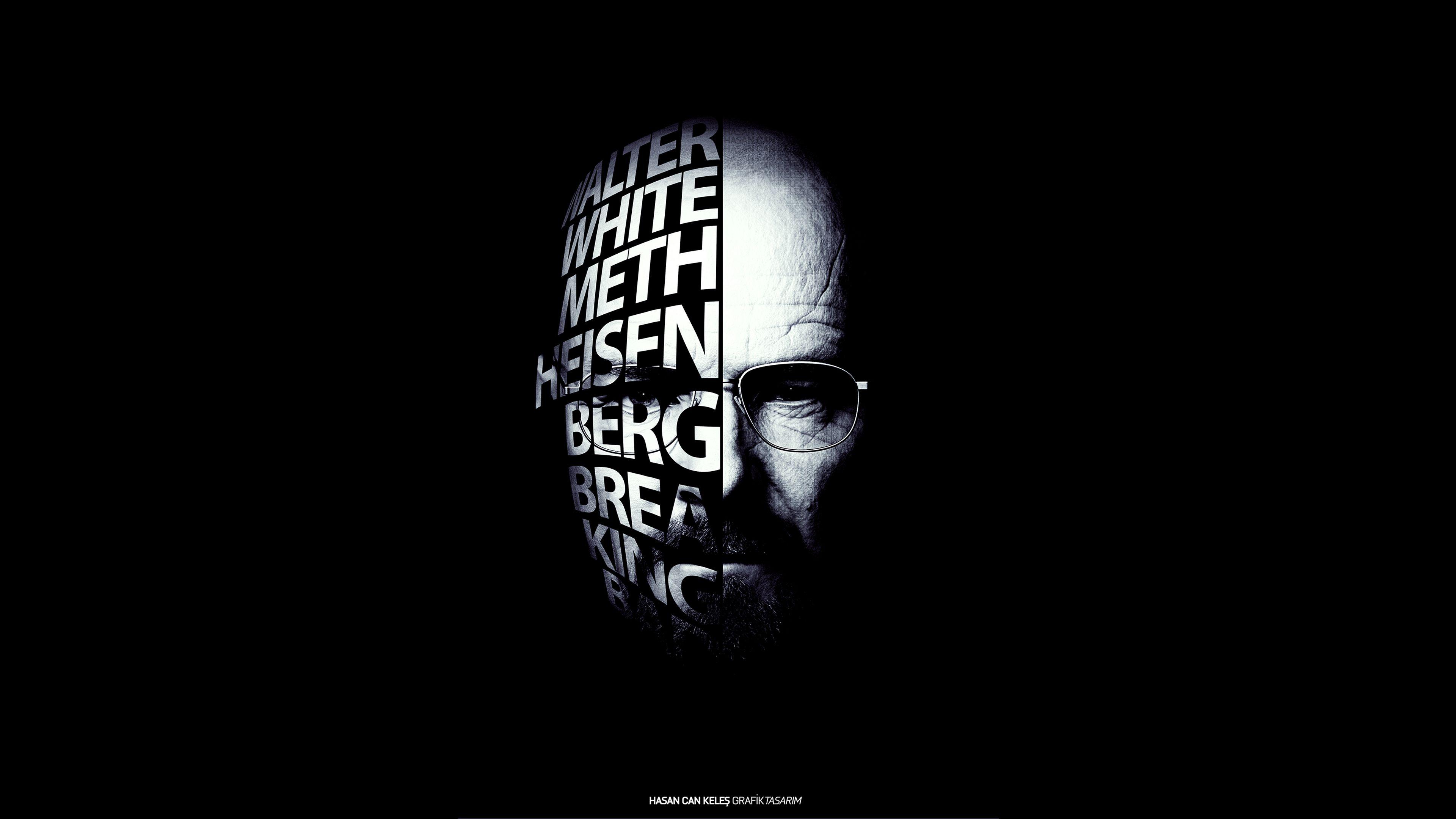 4K-resolution Black and White Logo - Wallpaper Breaking Bad, Walter White, Typography, 4K, TV Series