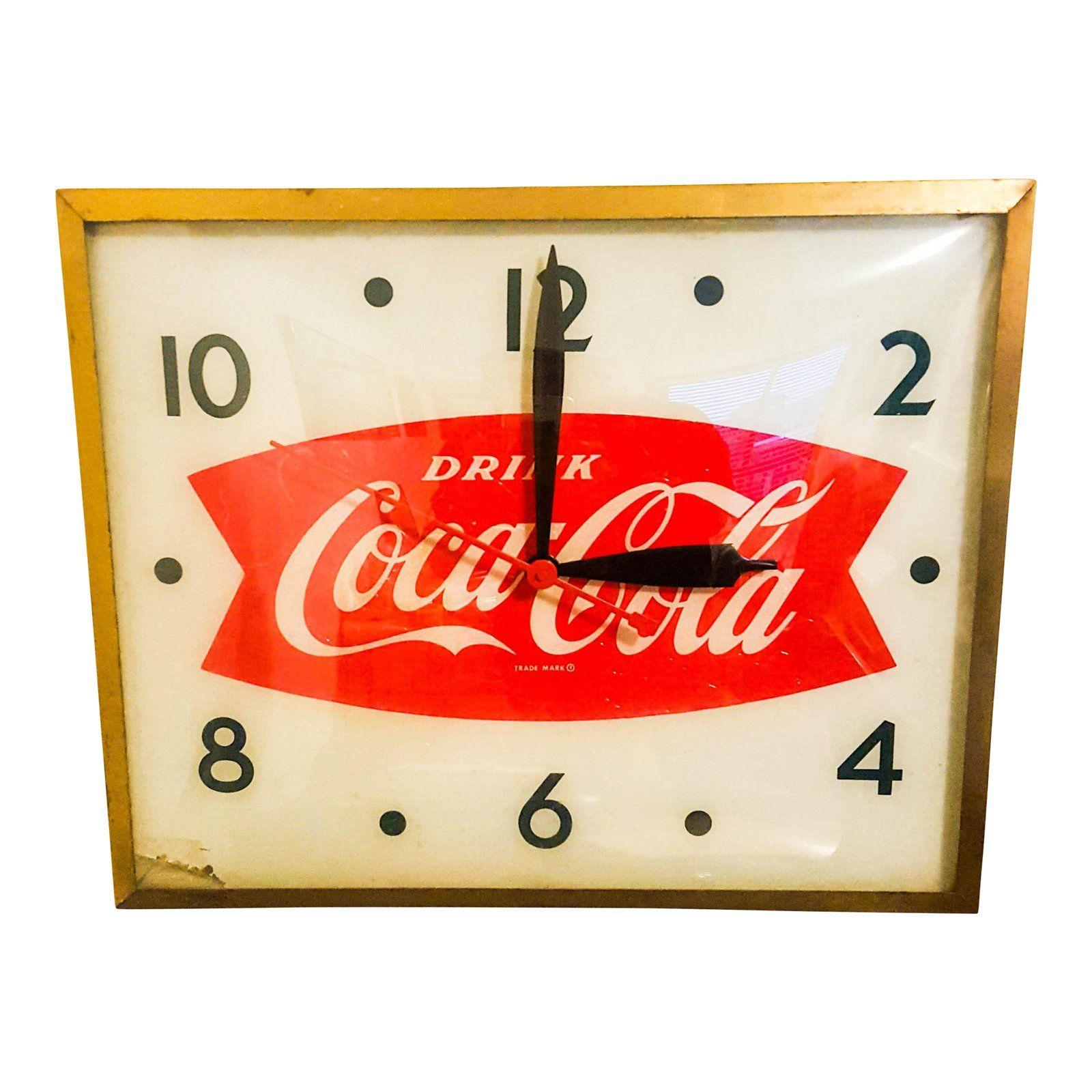 Modern Coca-Cola Logo - Mid-Century Modern Coca Cola Parlor Clock | Chairish