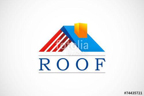 Roof Vector Logo - 3D house construction roof logo vector