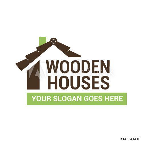 Roof Vector Logo - Vector logo template for building company. Illustration of a wooden