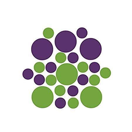 Purple and Green Circle Logo - Set of 50 - Purple / Lime Green Circles Polka Dots Vinyl Wall Decals ...