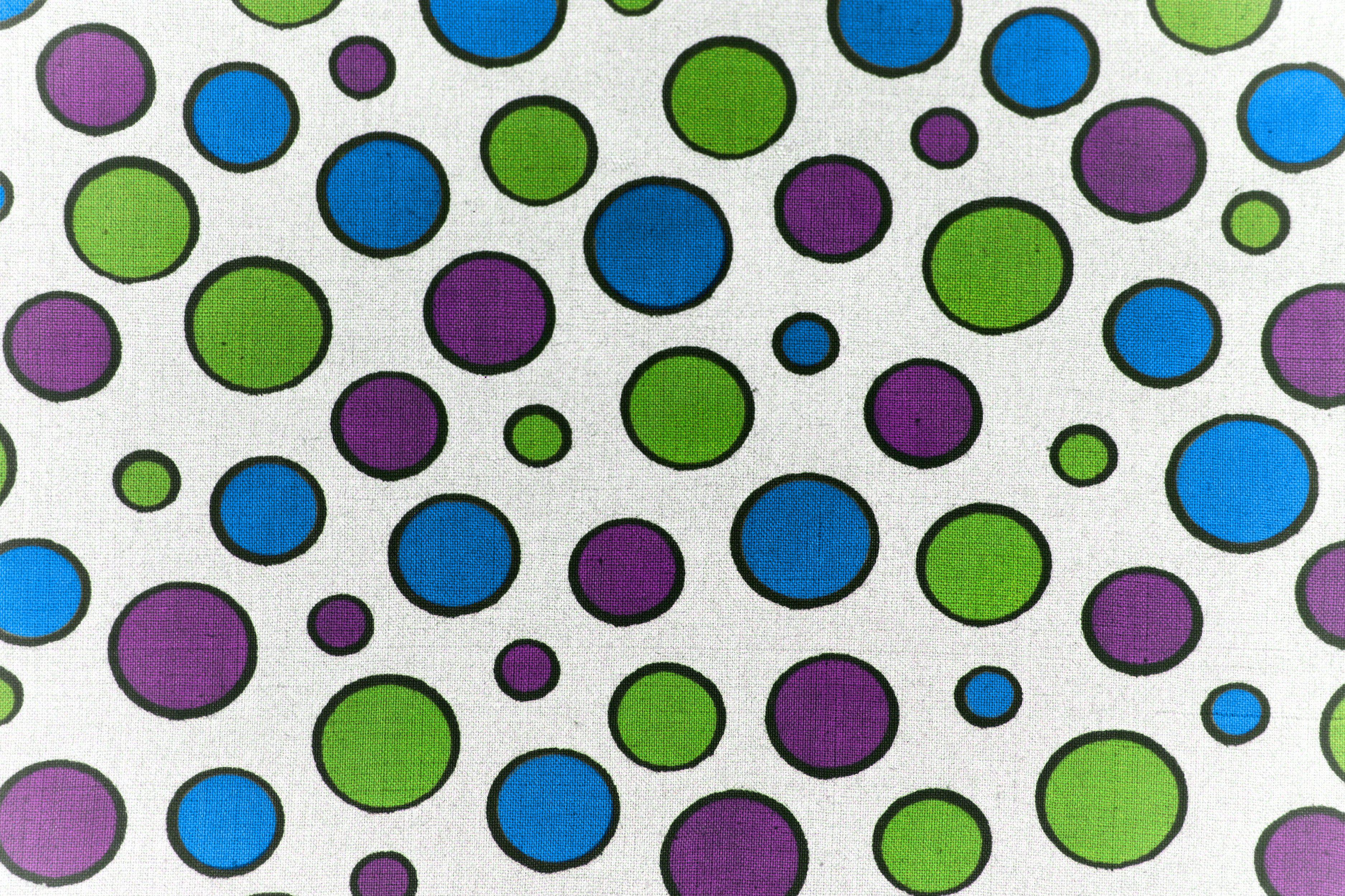 Purple and Green Circle Logo - White Fabric with Purple, Green and Blue Dots Texture Picture. Free