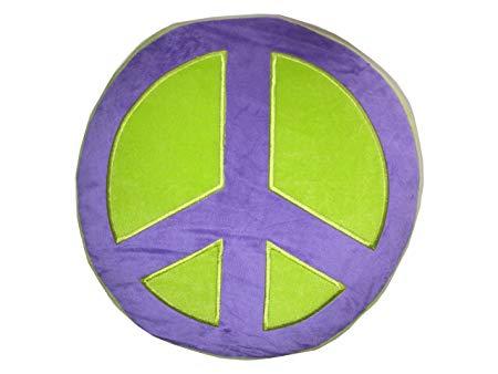 Purple and Green Circle Logo - Peace Sign Plush Cushion - Purple/Green: Amazon.co.uk: Kitchen & Home