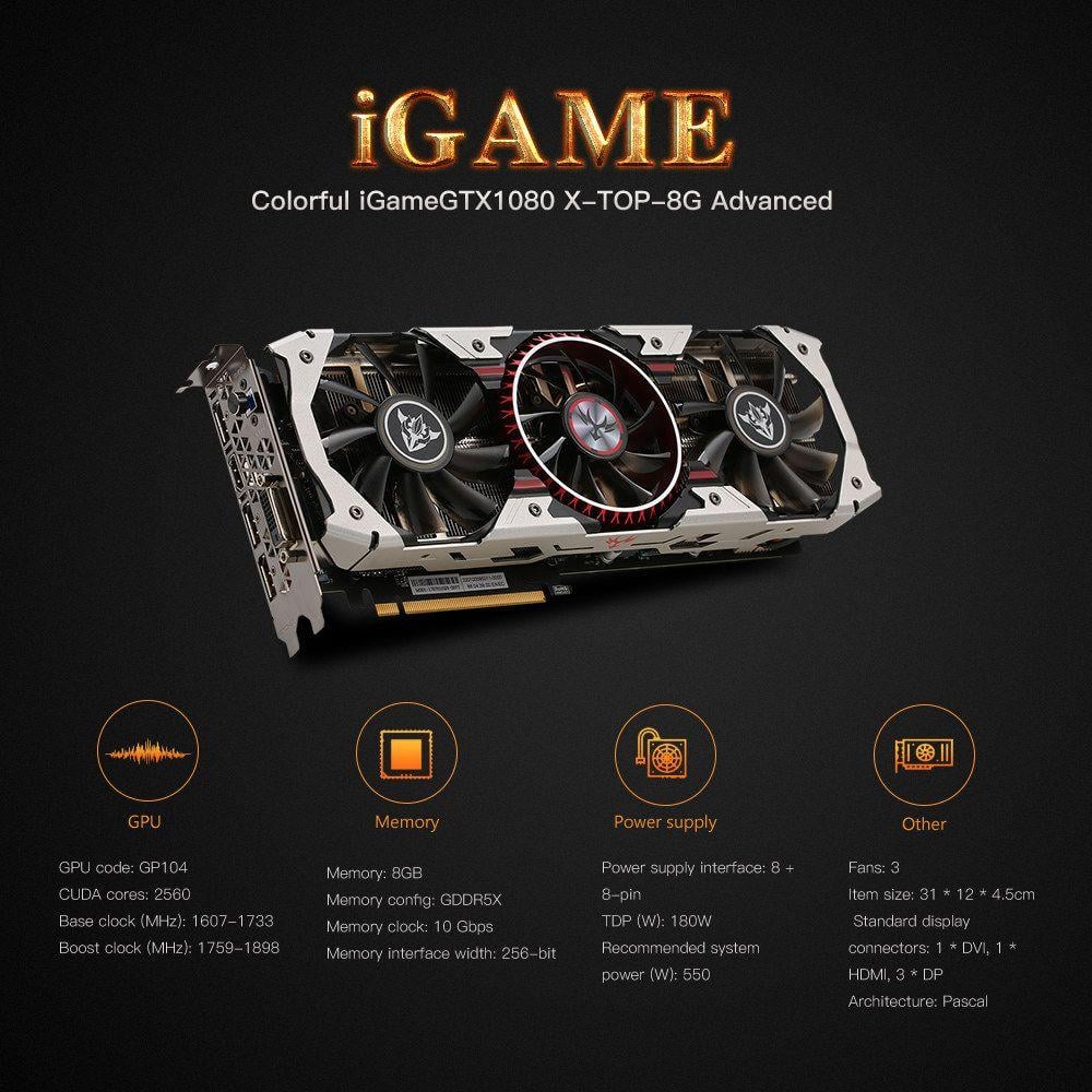 Colorful iGame Logo - Colorful iGame GTX1080 X-8GD5X-TOP-AD-V2 Video Graphics Card Silver