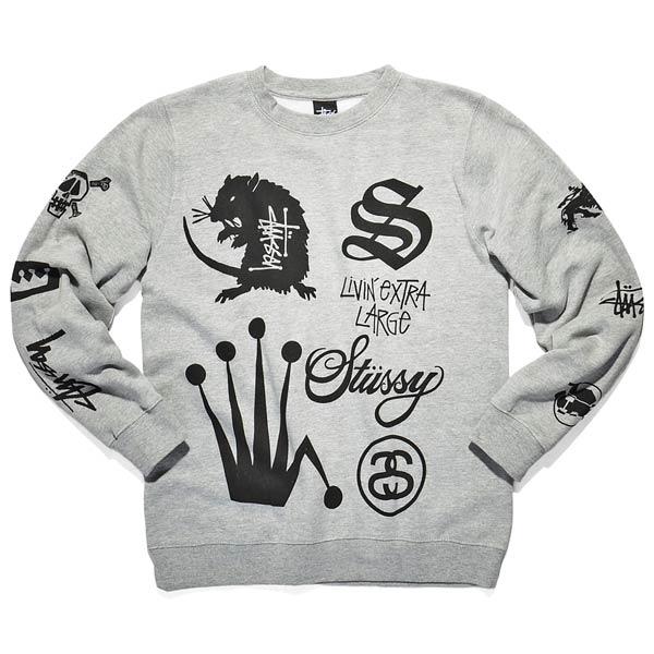 Stussy Crown Logo - stussy Crown Collage Crew grey heather bei KICKZ.com