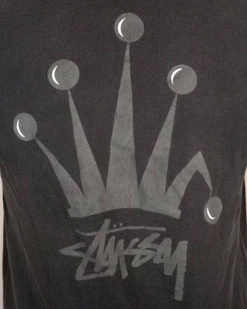 Stussy Crown Logo - Vtg 90s Retro Stussy 1993 Black Label Crown Logo T Shirt Skate USA