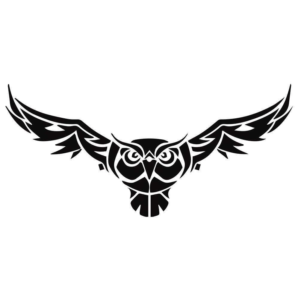 Owl Wings Logo - Amazon.com: Tribal Owl Wings Silhouette 6