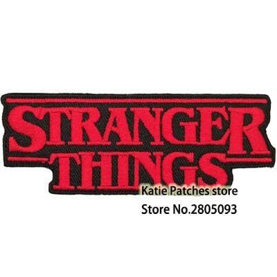 Fancy Red Logo - US $89.0. Stranger Things Red Text Logo Badge Iron On Patch, Fancy Dress Jacket Backpack Chest Badge, DIY Fabric Clothing Accessories In Patches