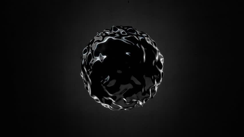 4K-resolution Black and White Logo - Abstract Black Oil Sphere Object Stock Footage Video (100% Royalty ...