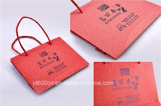 Fancy Red Logo - Red Fancy Paper Bag Logo Hot Stamping with Rope Handle