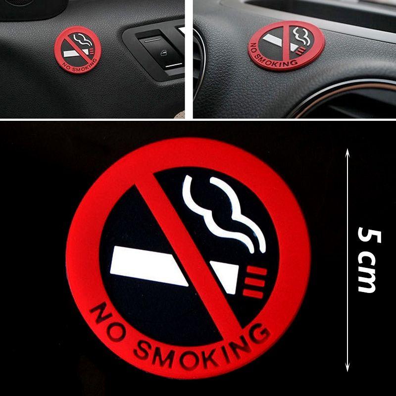 Fancy Red Logo - No Smoking Car Stickers Styling Allowed Round Red Logo Sign Sticker Use for  Car Glass Business Door as shown 1pcs