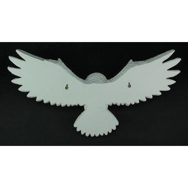 Owl Wings Logo - Shop White Owl With Wings Spread Open Wall Hanging Plaque - Free ...