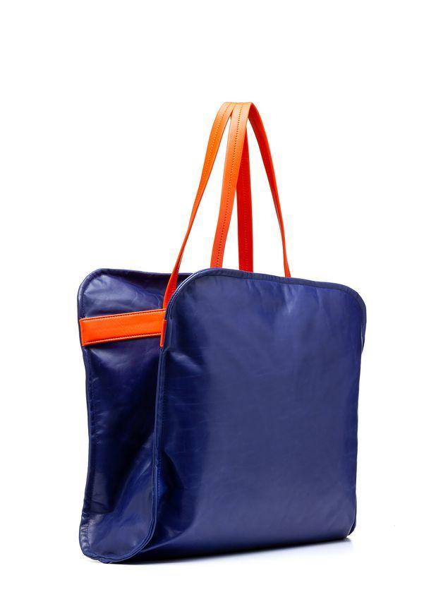 Blue and Orange Store Logo - CUSHION Bag In Blue And Orange Calfskin from the Marni Spring