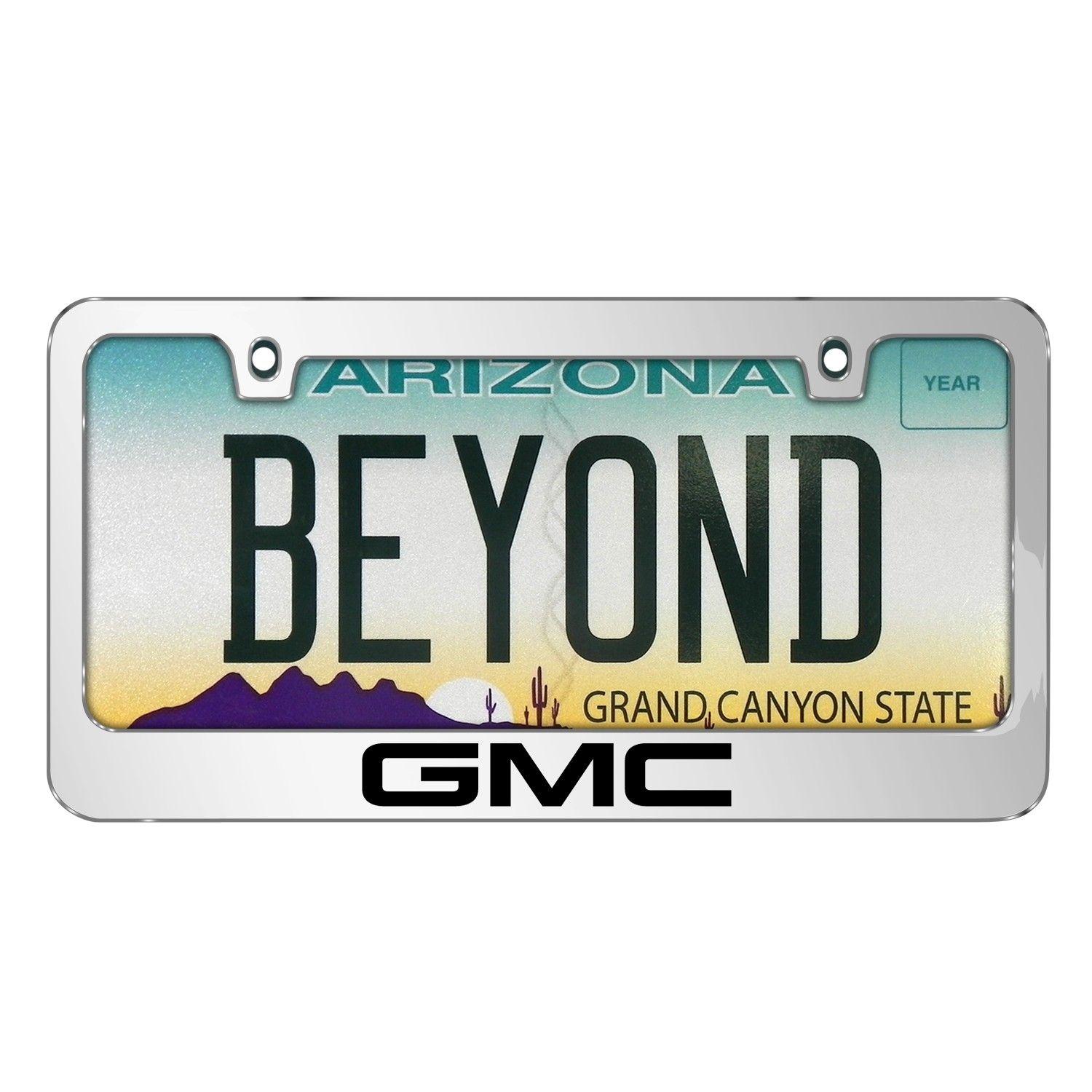 Turquoise GMC Logo - GMC Logo 2017 Mirror Chrome Metal License Plate Frame - GMC ...