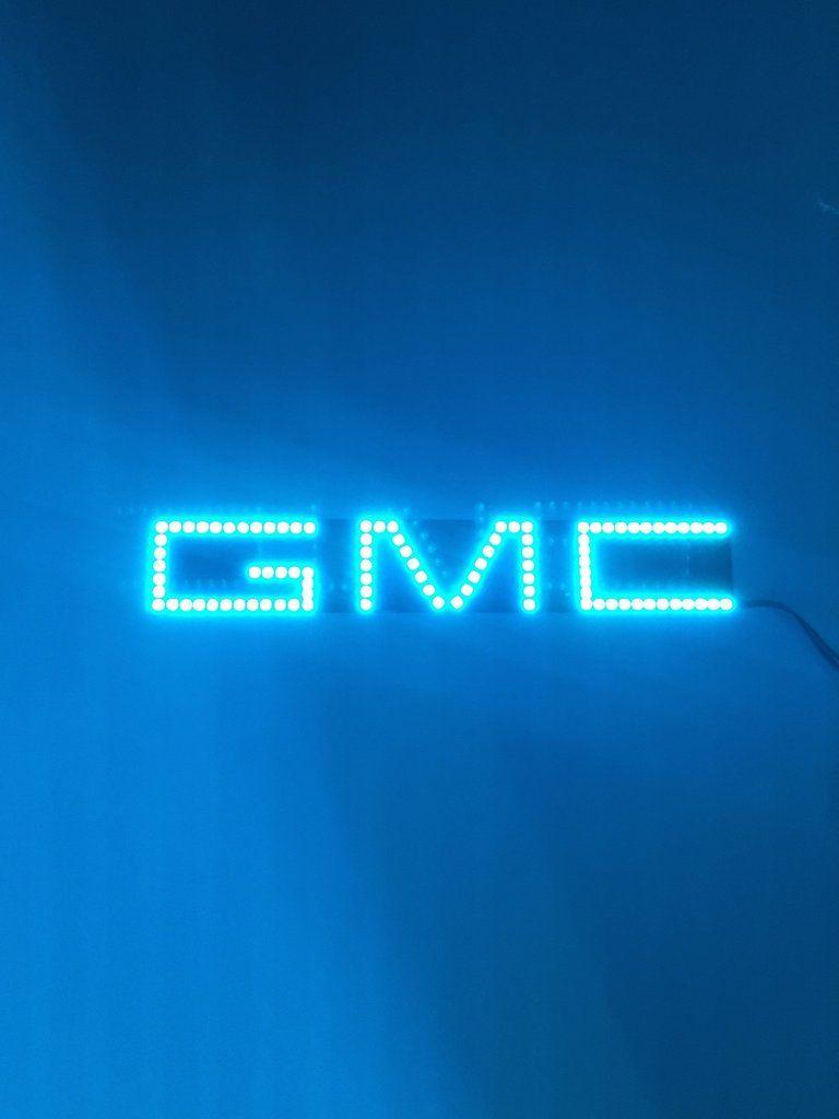 Turquoise GMC Logo - GMC LED Emblem