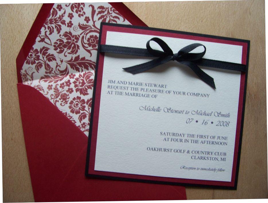 Red White Square Company Logo - Red Black White Square Wedding Invitation. This Invitation