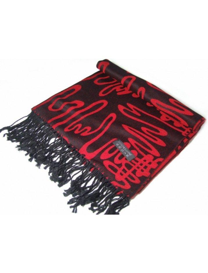 Red Squiggle Logo - Funky red squiggle ladies womens fashion scarf pashmina