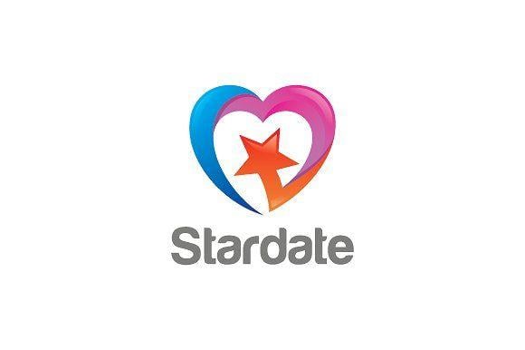 Star in Heart Logo - Dating Star Logo Logo Templates Creative Market