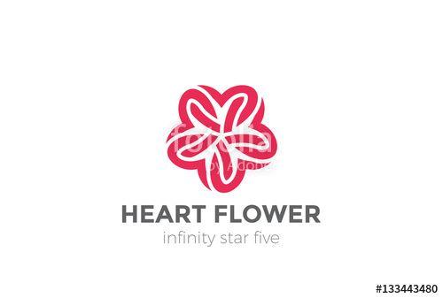 Star in Heart Logo - Heart Star Logo design. Valentine day love. Cardiology Medical
