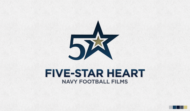 Star in Heart Logo - Navy Football
