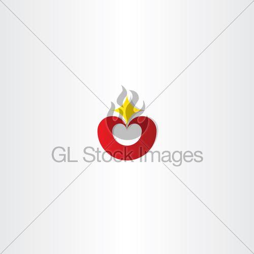 Star in Heart Logo - Red Heart With Star Vector Logo Icon · GL Stock Image