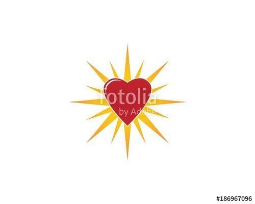 Star in Heart Logo - Star heart logo design template