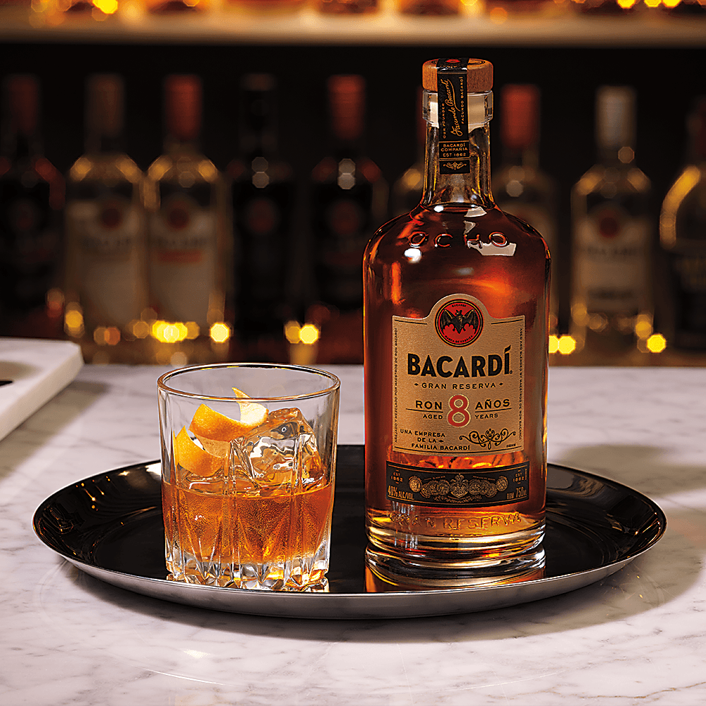 Bacardi 8 Logo - Bacardi 8 Años Old Fashioned Cocktail Recipe