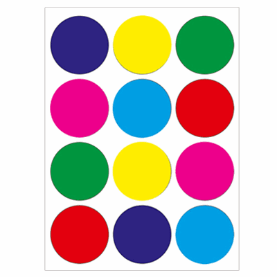 2 Colored Circles Logo - Sticker Forms- 1 1/2