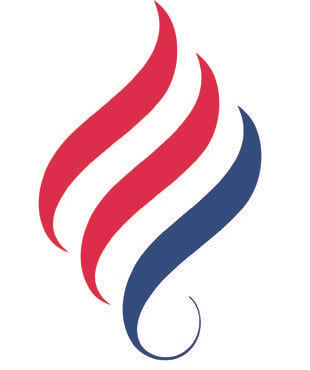 Red and Blue Torch Logo - NMAJH: label art