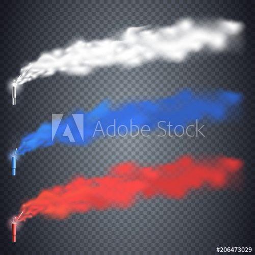 Red and Blue Torch Logo - Football fans torch fireworks in Russia colors. Red, blue, white