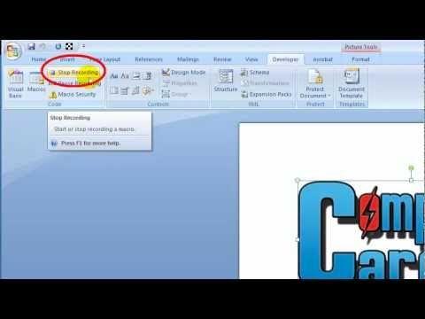 Microsoft Word 2007 Logo - How to enable and create macro features in Microsoft Word 2007 ...