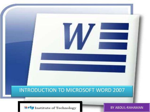Microsoft Word 2007 Logo - Introduction to microsoft word 2007