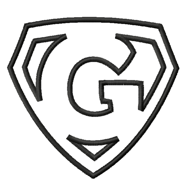 Superhero G Logo - Super Hero Applique G