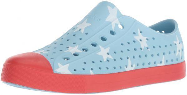 Red and Blue Torch Logo - Native Men's Jefferson Water Shoe, Sky Blue Torch Red Big Star, 11