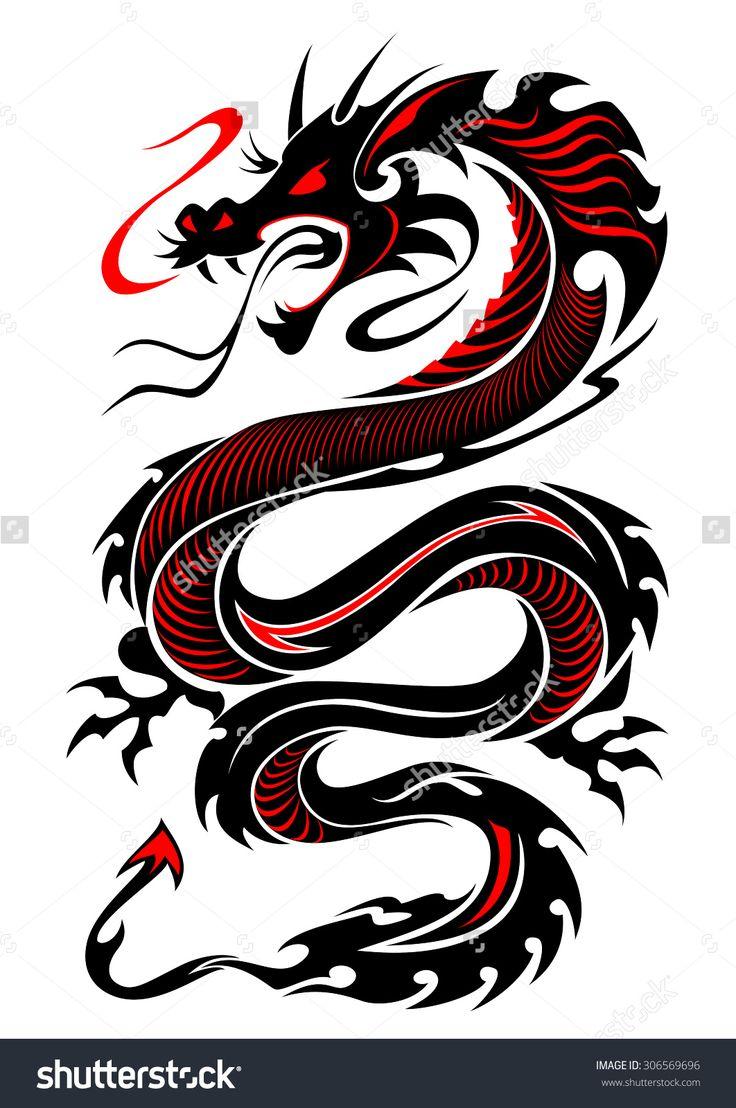 Black and Red Dragon Logo - Attractive Black And Red Dragon Tattoo Design