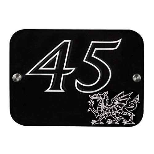 Black and Red Dragon Logo - House Sign Number Plaque Custom Made Personalised With Emblem of Red ...