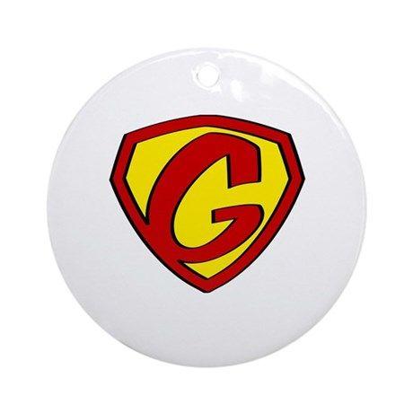 Superhero G Logo - Super G Logo Costume 05 Round Ornament by listing-store-24393149