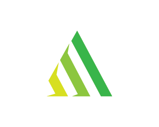 Triangle with Green M Logo - Letter M Logo Logo Designed