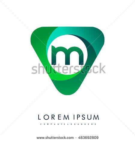 Triangle with Green M Logo - Logo M letter, green colored in the triangle shape, Vector design ...