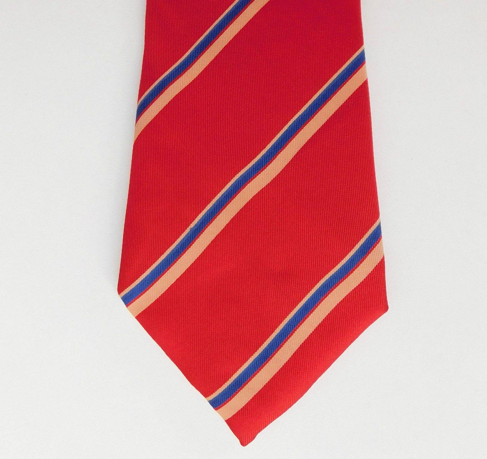 Orange Blue Red Stripe Logo - Logo striped silk tie Red blue orange Diagonal stripes