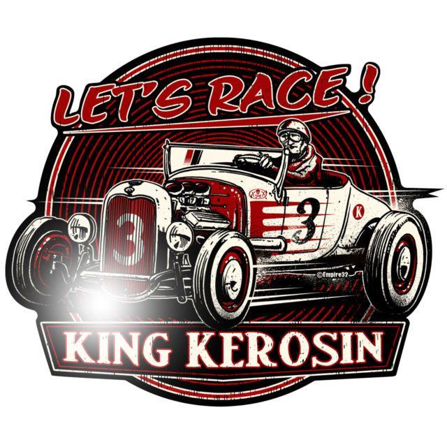 Old School Automotive Logo - King Kerosene Sticker Let´s Race Oldschool Hot Rod Racing Retro Us ...