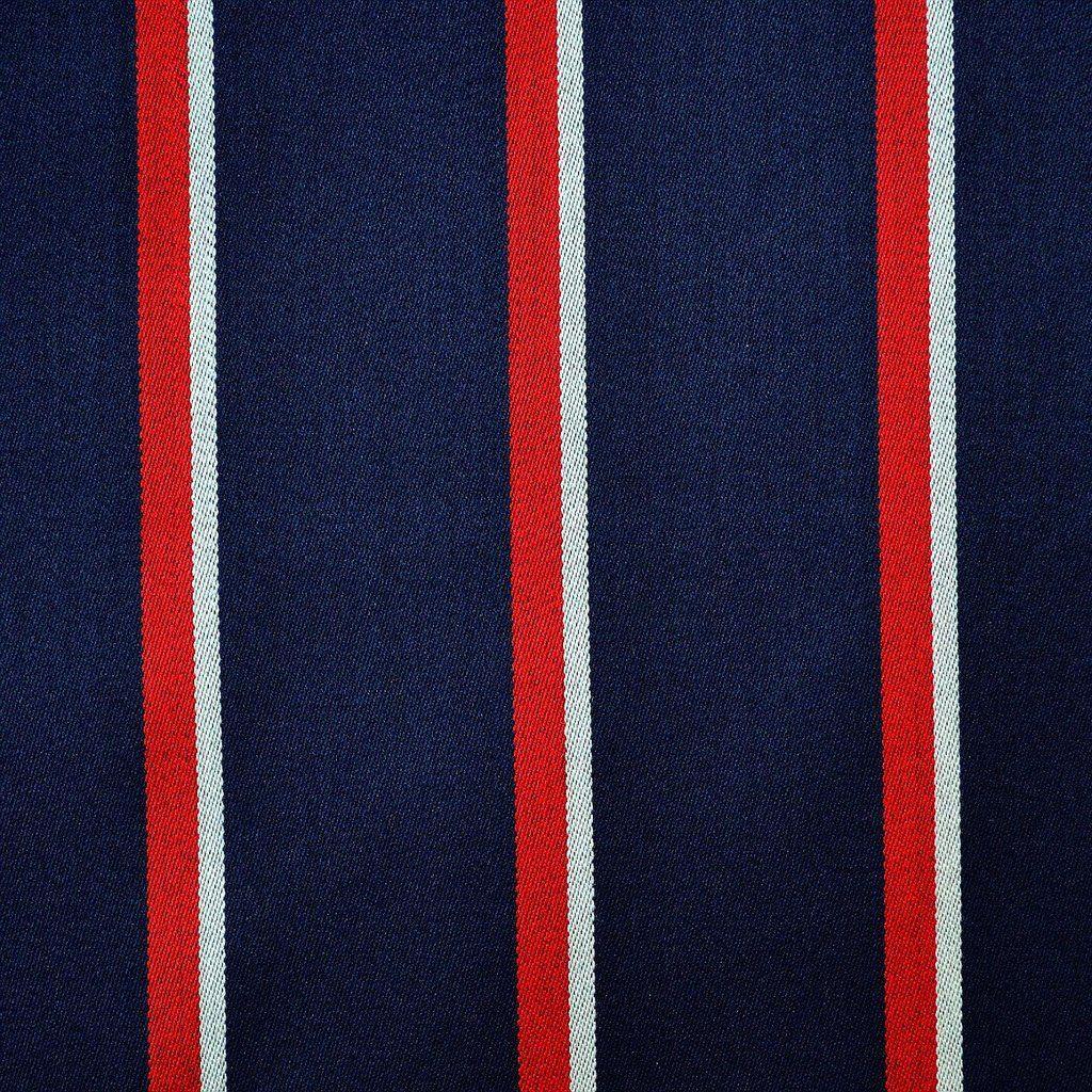 Orange Blue Red Stripe Logo - Navy Blue, Red & White Blazer Stripe Jacketing – Yorkshire Fabric