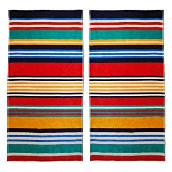 Orange Blue Red Stripe Logo - Amazon.com: UK4 2 Piece Red Striped Beach Towel Set, Blue Orange ...