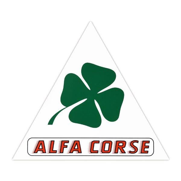 Triangle with Green M Logo - Alfa Corse Sticker (Triangle/M) : Italian Auto Parts & Gagets