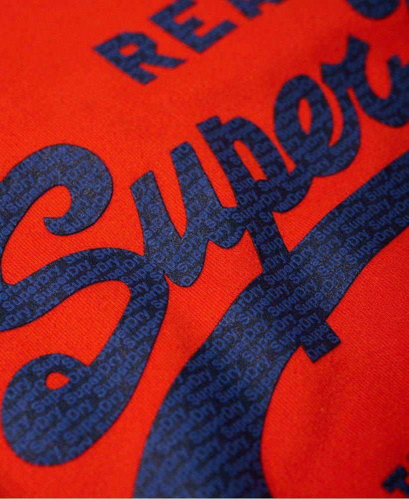 Orange Blue Red Stripe Logo - Mens - Vintage Logo Panel Stripe Sweatshirt in Pitch Orange | Superdry